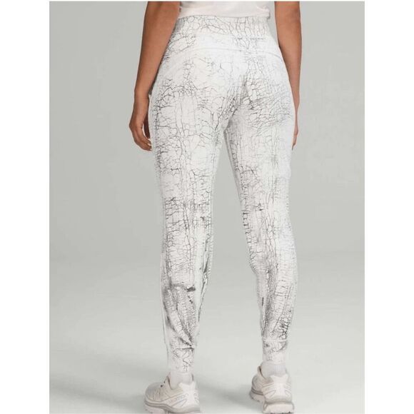 Lululemon Warm Down 7/8 Length Joggers White & Gray Marble sz 10 EUC - Picture 2 of 9
